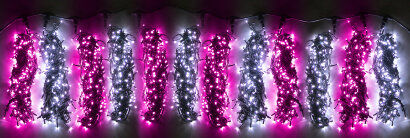 ГИРЛЯНДА КЛИП ЛАЙТ "СПАЙДЕР-СУПЕР" БЕЛАЯ/РОЗОВАЯ 12Х20 М