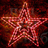 Звезда трехконтурная 75 см красная